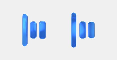 align justify flex start 3D icon on isolate white background