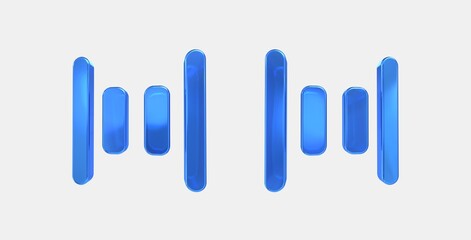 align justify space even 3D icon on isolate white background