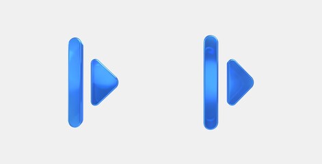 arrow menu open 3D icon on isolate white background