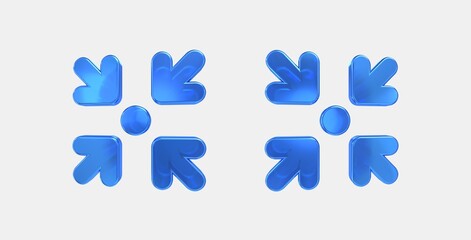 arrows input 3D icon on isolate white background