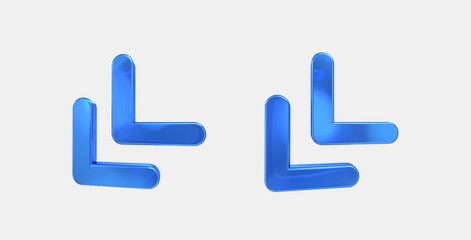 arrows more down 3D icon on isolate white background