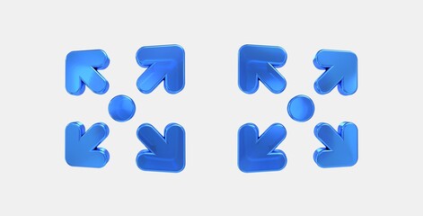 arrows output 3D icon on isolate white background