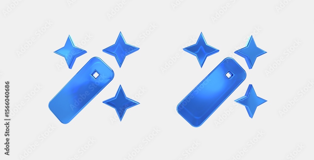 Poster auto fix 3d icon on isolate white background
