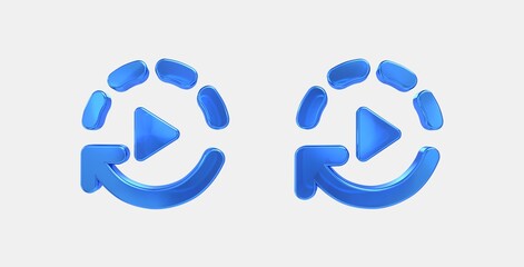 autoplay 3D icon on isolate white background