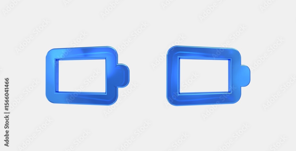 Poster battery android 0 3d icon on isolate white background