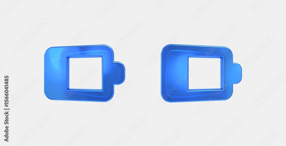 Poster battery android 2 3d icon on isolate white background