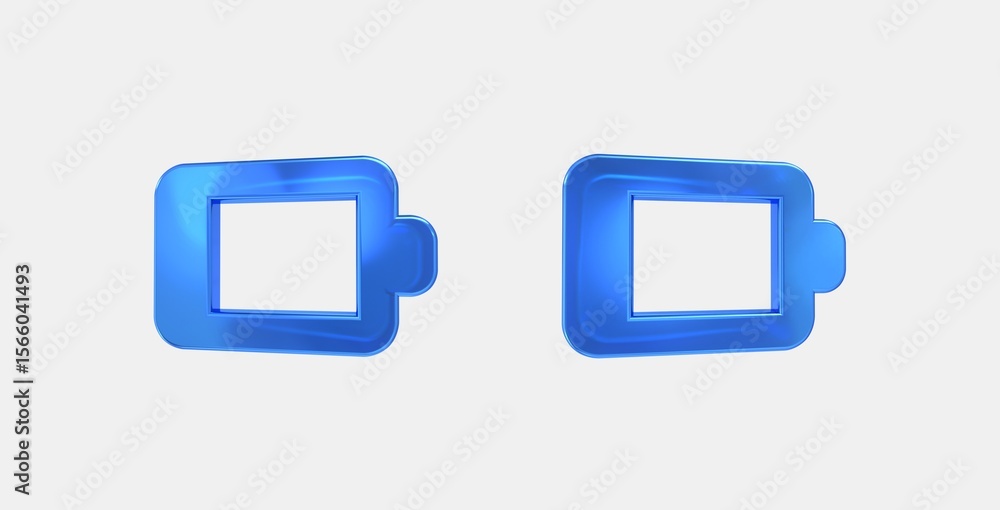 Poster battery android 1 3d icon on isolate white background