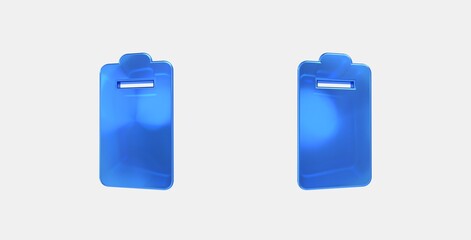 battery 6 bar 3D icon on isolate white background