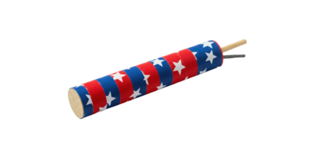 Patriotic noisemaker with stars and stripes isolated PNG with Transparent Background