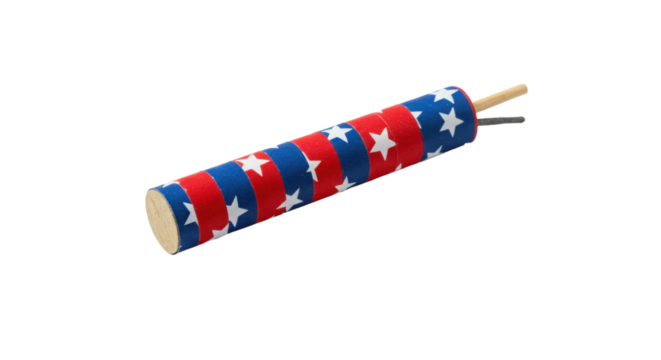 Patriotic noisemaker with stars and stripes isolated PNG with Transparent Background