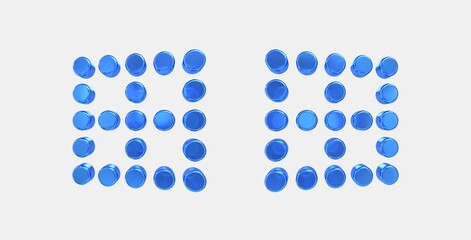 border clear 3D icon on isolate white background