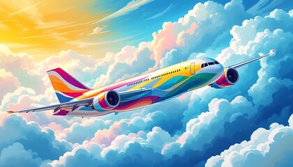airplane flying over the clouds