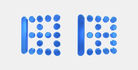 border left 3D icon on isolate white background