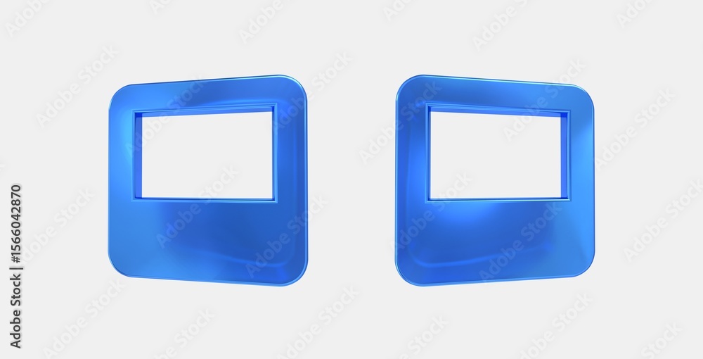 Poster bottom navigation 3d icon on isolate white background