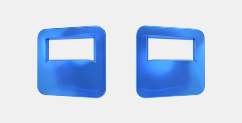 bottom drawer 3D icon on isolate white background