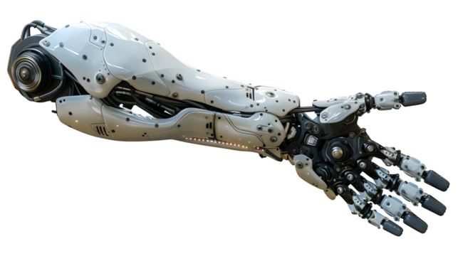 Cybernetic Arm Prosthetic, isolated on transparent background