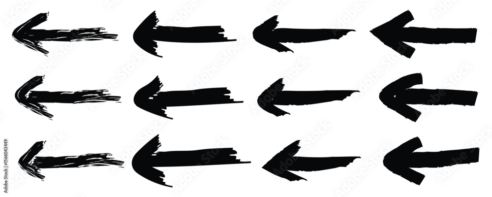 Poster grunge arrow vector set. sketch pencil arrow scribble arrow icon. grunge arrows collection. vector i