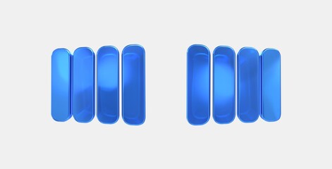 calendar view week 3D icon on isolate white background