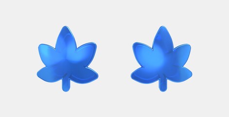 cannabis 3D icon on isolate white background