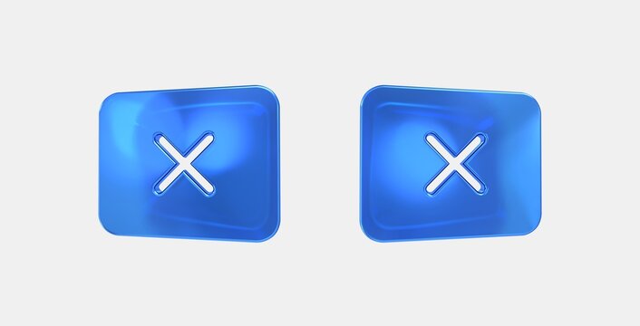 cancel presentation 3D icon on isolate white background