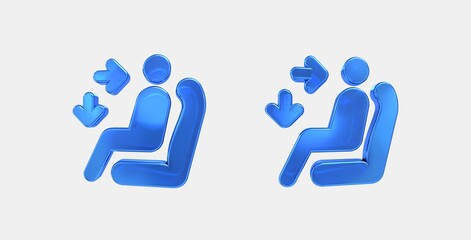 car fan mid low right 3D icon on isolate white background