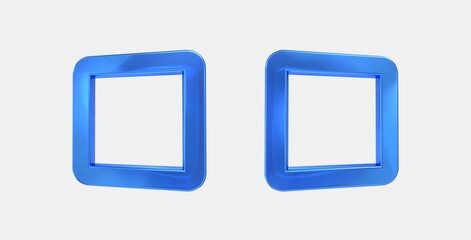 check box outline blank 3D icon on isolate white background