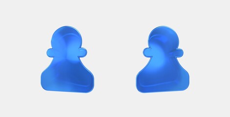 chess pawn 3D icon on isolate white background