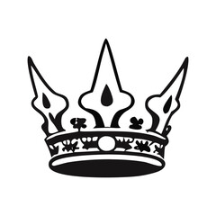 Vactor Crown Flat Design Royal crown gold & black and white Classic crown