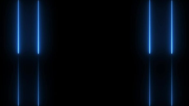 Neon lights blinking lines moving animation on black background. colorful neon line moving on background. blue color neon line saber effect animation. 