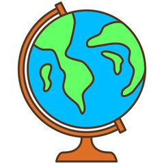 earth globe map geography education illustration