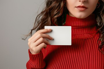 High Definition Visual of Female Model with Business Card