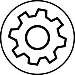 settings line icon in circle. Lifestyle and social icons theme in circle