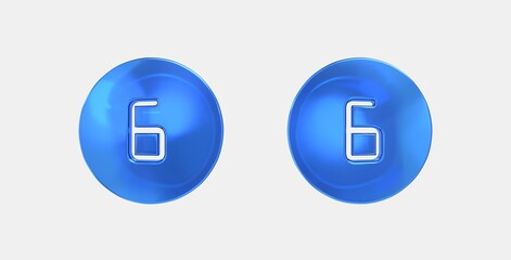 counter 6 3D icon on isolate white background