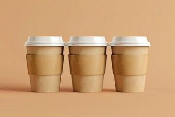 High Quality Visual of Coffee Label Paper Cup Set