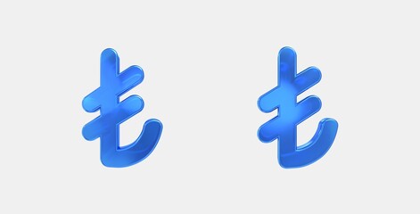 Obraz premium currency lira 3D icon on isolate white background