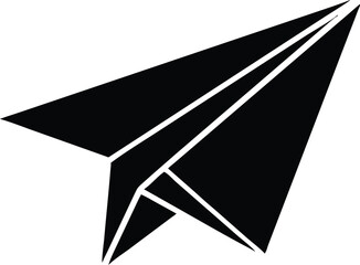 Paper airplane black silhouette vector, Paper air plane silhouette art
