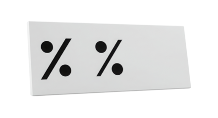 Minimalist percent symbol sign on white background