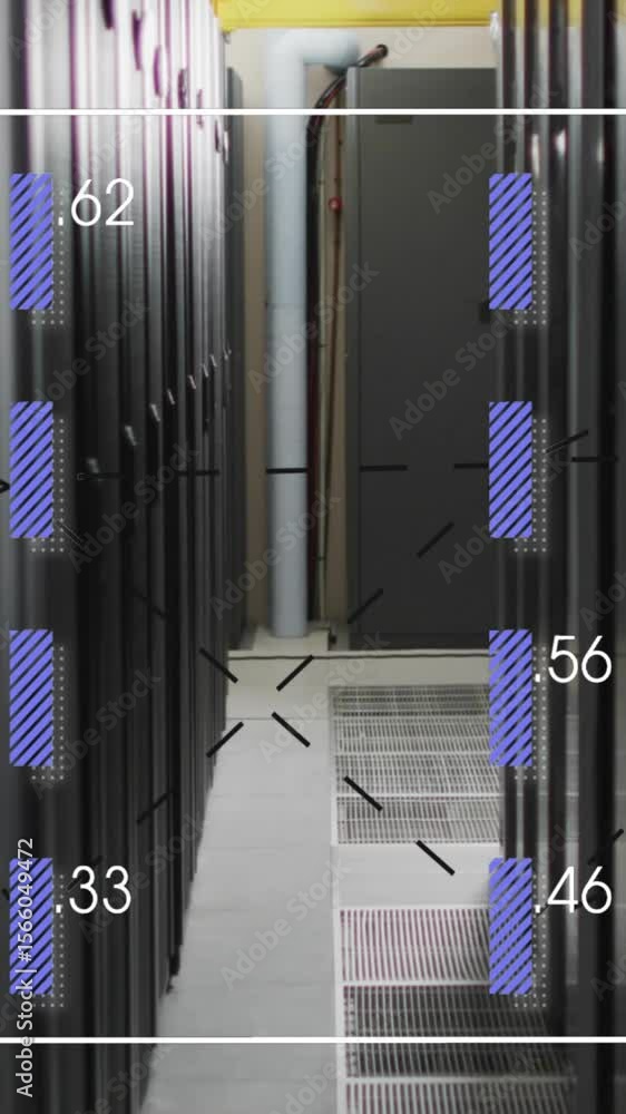 Poster animation of data processing over computer servers