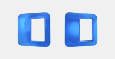 dock to right 3D icon on isolate white background