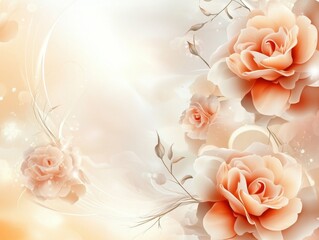 high resolution image of Elegant floral background with romantic roses