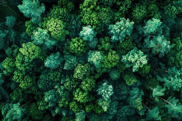 Drone View of Net Zero Carbon Negative Forest for Environmental Sustainability