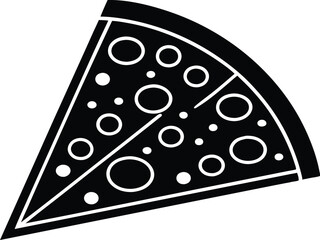 Pizza slice silhouette vector illustration, pizza icon, food vector, fast food, pizza slice design