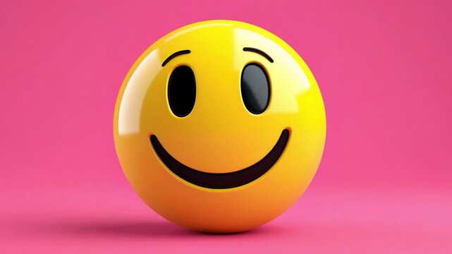 smiling yellow emoji with winking face and on colored background world emoji day celebration joyful digital illustration concept of social media marketing mobile app desi