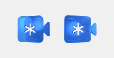 emergency recording 3D icon on isolate white background