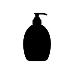 Obraz premium Black silhouette of a liquid soap dispenser