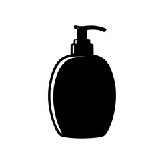 Obraz premium Minimalist black silhouette of a soap pump bottle