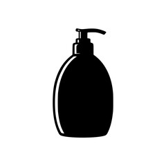 Obraz premium Minimal black silhouette of a soap dispenser bottle