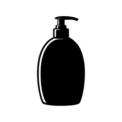Black silhouette of a liquid soap dispenser