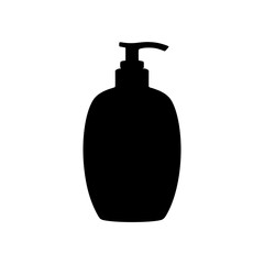 Obraz premium Minimalist black silhouette of a soap pump bottle
