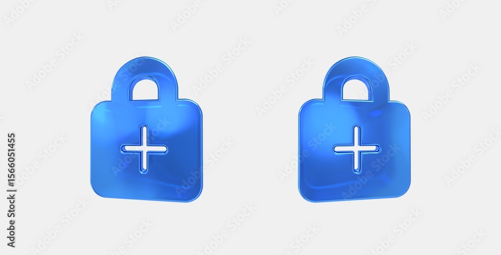 Aufkleber enhanced encryption 3d icon on isolate white background